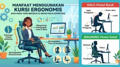 Manfaat Menggunakan Kursi Ergonomis Bagi Anda Yang Bekerja Di Depan Meja Komputer
